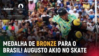 AUGUSTO AKIO CONQUISTA A MEDALHA DE BRONZE NO SKATE [upl. by Kcirtemed481]