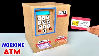 How to Make ATM Machine  Working Atm card  Personal ATM Machine with Cardboard Diy ATM Project [upl. by Faye]