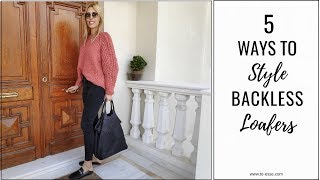 5 Ways To Style Backless Loafers [upl. by Nnaarual]