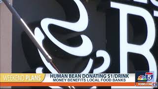 Human Bean to donate 1 to local food bank for every drink sold on Friday [upl. by Guyer485]