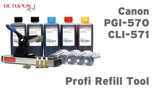 Nachfüllanleitung Canon PGI570 CLI571 mit Refill Tool [upl. by Hanimay]