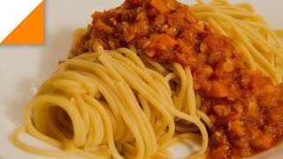 Spaghetti mit einer leckeren rote Linsen Bolognese  Vegan [upl. by Kurtzman]