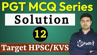 PGT MCQ Series12 Solution PGT Chemistry HPSC DSSSB KVS NVS PGT Chemistry Preparation [upl. by Glenn]