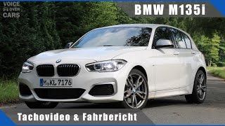 BMW M135i Tachovideo Fahrbericht Fahreindruck Kaufberatung Sound 0100 kmh  Voice over Cars [upl. by Kung362]