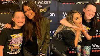 Meeting WWE Hall of Famers Trish Stratus and Lita [upl. by Ellivro868]