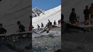 Bear Snowboarder Pond Skims  Water Slide Challenge Grimentz 46 skiing ski switzerland suisse [upl. by Ikram521]