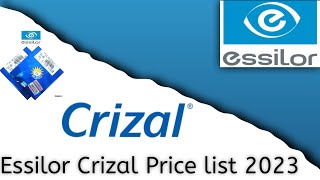 Crizal Lenses Price List 2023  Essilor Price List 👓 [upl. by Nassi703]