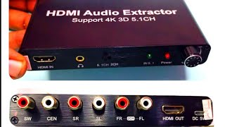 HDMI 51 Audio extractor Audio and vedio supports output 4K 3D surround [upl. by Yerot]