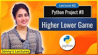 Python Project for beginners 8 Higher Lower Game  Complete Code  Python for Beginners lec82 [upl. by Neral]