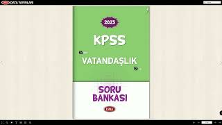 2023 KPSS Vatandaşlık Soru Bankası [upl. by Eetnwahs]