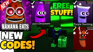 NEW ALL NEW CODES  FREE STUFF IN NEW UPDATE 2023 ROBLOX BANANA EATS [upl. by Leihcim]