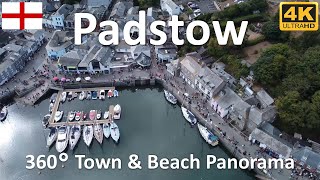 Padstow  Town amp Beach Panorama  Cornwall  England  UK  4k 360° [upl. by Tavy]