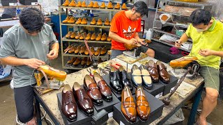 LEATHER SHOES Expert Process of making HIGHEND shoes by VIETNAMESE Skillful workers [upl. by Hebert602]