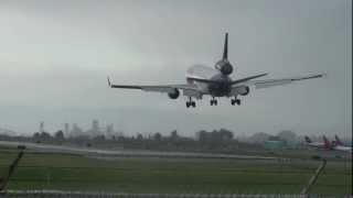 FedEx N598FE MD11 Landing Portland Airport PDX [upl. by Ianahs]