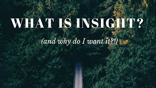 What is insight How do I develop insight and why do I want it [upl. by Neerod]