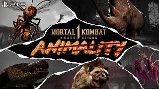 MORTAL KOMBAT 1 KHAOS REIGNS  Todos los ANIMALITIES PS5 [upl. by Derfiniw667]