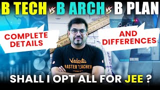 B Tech vs B Arch vs B planning  Top Colleges for JEE Mains  JEE Main 2024  Harsh Sir VedantuMath [upl. by Aihsekal]