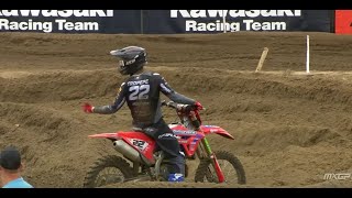 Tropepe loses EMXOpen Race 1 victory in the last lap  MXGP of Flanders 2024 [upl. by Atteynek]