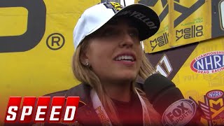 Brittany Force wins Top Fuel final and championship at Pomona  2017 NHRA DRAG RACING [upl. by Annoda]