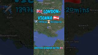 🇬🇧 London to Vienna 🇦🇹 Flight Route Tracking shortsfeed shorts [upl. by Einatsed227]