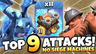 TOP 9 Best TH11 Attack Strategies with NO SIEGE MACHINES 2022  Clash of Clans [upl. by Aynodal]