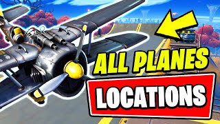 ALL PLANES LOCATIONS amp Travel 2000 meters in a BIPLANE Quest Fortnite Season 4 [upl. by Wilkison]