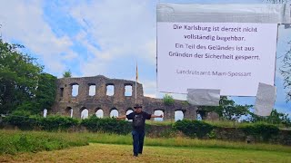 Burgruine Karlsburg von Karlstadt am Main ist aus Sicherheitsgründen halb abgesperrt seit 2023 [upl. by Atinihs579]