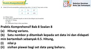 Praktis komprehensif Bab 8 No 8  Tingkatan 4 Bab 8 Sukatan Serakan data Tak Terkumpul  Matematik [upl. by Meihar699]