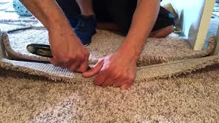 DIY carpet seam step by step carpet hack [upl. by Yanarp]