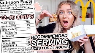 I Ate ONLY The RECOMMENDED SERVING SIZES Of Food for 24 HOURS [upl. by Ellehcyt417]