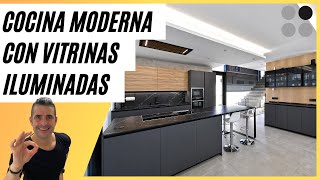 🌴 Cocina Abierta con Isla GRIS y MADERA CJR [upl. by Lleraj]