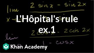 LHôpitals rule example 1  Derivative applications  Differential Calculus  Khan Academy [upl. by Diva946]