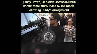 Quincy BrownChristian Combs ampJustin Combs were surrounded by the media Followin Diddys Arraignment [upl. by Akiam]