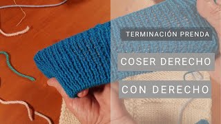 Costuras Cómo coser derecho con derecho 🧶 Aprende a Tejer con Lucila [upl. by Viradis]