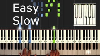 Aha  Take On Me  Piano Tutorial Easy SLOW  How To Play Synthesia [upl. by Eniretak894]