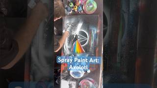 Spray Painting an Axolotl doing street art spraypaintart streetart shorts paintingtechniques [upl. by Giacomo]