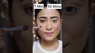 1 Min Vs 10 Mins Makeup Look😍😱  shorts  SUGAR Cosmetics [upl. by Sivert]