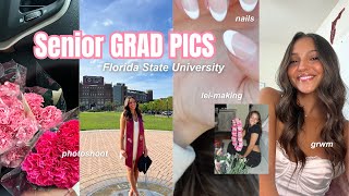 taking my senior GRAD PICS vlog  nails lei grwm  more [upl. by Ecal]