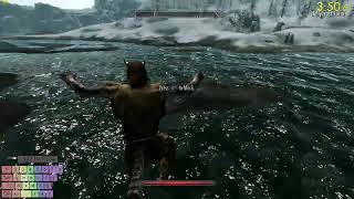 Skyrim speedrun to kill the ebony warrior 1147 [upl. by Anairdna]