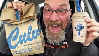 Culvers Deluxe Butter Burger 🍔 Chocolate Shake amp Frozen Custard 🍦 [upl. by Kliment]