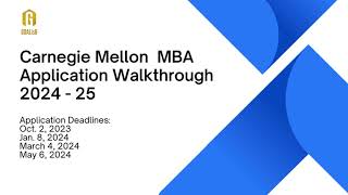 Carnegie Mellon MBA  Tepper School of Business MBA Application GMAT Waiver 2024 mba gmat [upl. by Nissensohn]