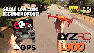 LYZRC L900 GPS Drone Review  Great for Beginners at Under 80 [upl. by Ahtelra684]