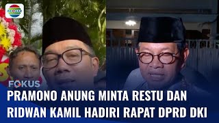 Safari Politik Jakarta Pramono Anung Temui Habib Ridwan Kamil Hadiri Rapat Paripurna  Fokus [upl. by Maclean]