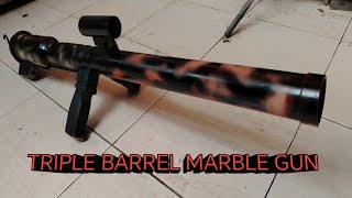 DIY TRIPLE BARREL MARBLE GUN LATEST RR GUN REPLICA M18 RECOILLESS RIFLE [upl. by Lalib]