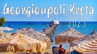 Georgioupoli Crete walking tour 4k Greece 2023 [upl. by Annaear]