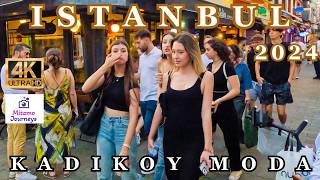 ISTANBUL 4K WALIKING TOUR  KADIKOY MODA STREET  JUNE 2024  UHD 4K 60 FPS [upl. by Rednasela]