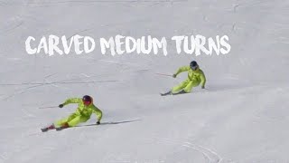 Carved Medium Turns  Interski 2023 training on different radius skis With Jacob Elgaard [upl. by Lavinia]