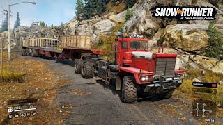 SnowRunner  M181 Pacific P12W Truck Transporting Powerful Challange in Forest Mud Road  420 [upl. by Neros]