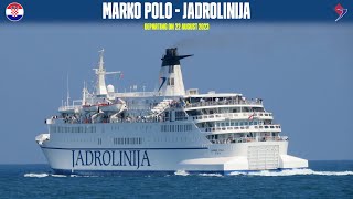 Departure of ferry MARKO POLO Bari Jadrolinija  HD 1080p [upl. by Kimmi]