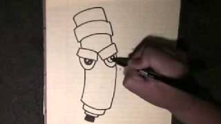 How to draw a graffiti character  Step by step  kids [upl. by Edualc189]